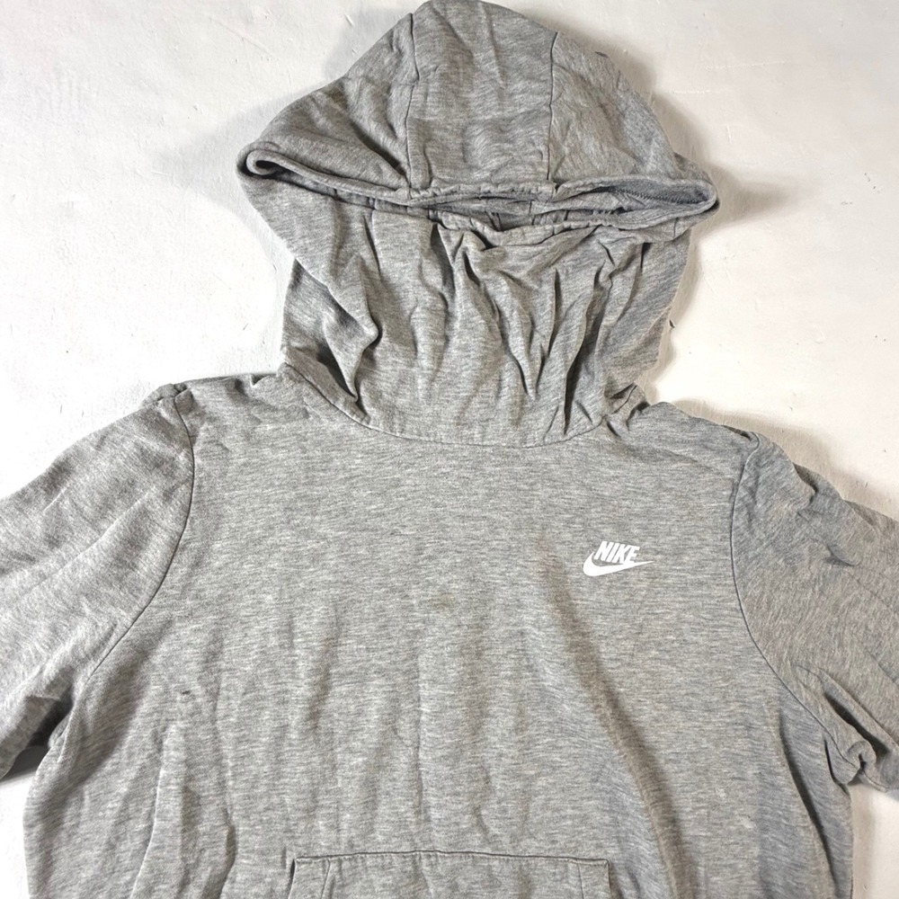 Nike Pullover Hoodie Mens Large Gray‎ Sweatshirt Casual Athletic Distressed